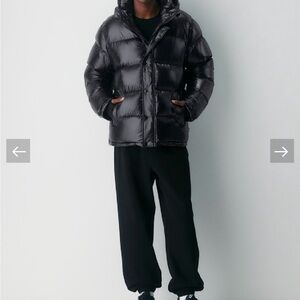 Men's Black Puffer Jacket with Hood